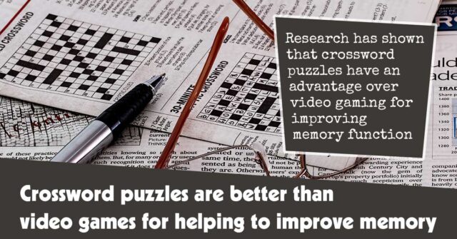 Crossword Puzzles Are Better Than Video Games For Helping To Improve Memory F